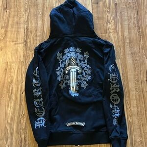 CHEOME HEARTS HOODIE/ZIP-UP GREY DAGGER SZ MEDIUM